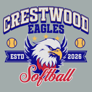 Crestwood Eagles Softball Design 1 on a Port & Co ® 50/50 - Core Blend Tee Design
