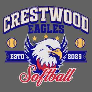 Crestwood Eagles Softball Design 1 on a Port & Co ® - Core Fleece Pullover Hooded Sweatshirt Design