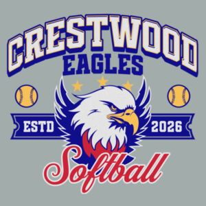 Crestwood Eagles Softball Design 1 on a Port & Co ® - Long Sleeve Core Cotton Tee Design