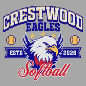 Crestwood Eagles Softball Design 1 on a Champion ® - Powerblend ® Pullover Hoodie Design