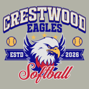 Crestwood Eagles Softball Design 1 on a NIke ® - Club Fleece Sleeve Swoosh Pullover Hoodie Design