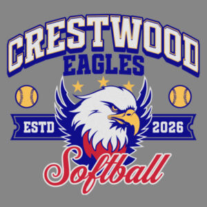 Crestwood Eagles Softball Design 1 on a Next Level ® - Adult CVC Long Sleeve Tee Design