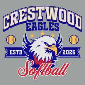 Crestwood Eagles Softball Design 1 on a Jerzees Classics ® - Classics Unisex Cotton Long Sleeve T Shirt Design