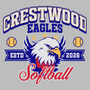 Crestwood Eagles Softball Design 1 on a Adidas ® - Men's Textured Mixed Media Midweight Hooded Sweatshirt Design