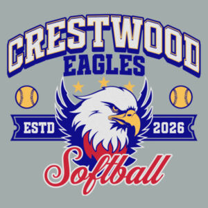 Crestwood Eagles Softball Design 1 on a Port & Co. ® - Youth Long Sleeve Core Cotton Tee Design