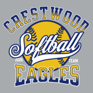 Crestwood Eagles Softball Design 2 on a Port & Co. ® - Youth Core Fleece Crewneck Sweatshirt Design