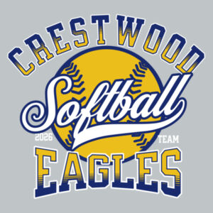 Crestwood Eagles Softball Design 2 on a District ® - Youth V.I.T. Fleece Crew Design