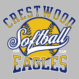 Crestwood Eagles Softball Design 2 on a Adidas ® - Men's Textured Mixed Media Midweight Hooded Sweatshirt Design