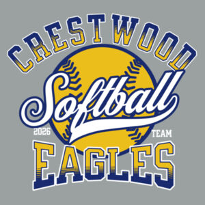 Crestwood Eagles Softball Design 2 on a Jerzees Classics ® - Classics Unisex Cotton Long Sleeve T Shirt Design