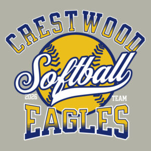 Crestwood Eagles Softball Design 2 on a Nike ® - Club Fleece Sleeve Swoosh Pullover Hoodie Design