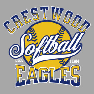 Crestwood Eagles Softball Design 2 on a Champion ® - Powerblend ® Pullover Hoodie Design