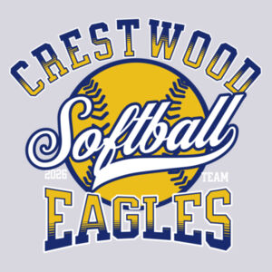 Crestwood Eagles Softball Design 2 on a Port & Co ® - Core Fleece Pullover Hooded Sweatshirt Design