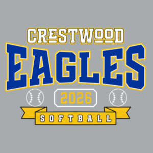 Crestwood Eagles Softball Design 3 on a Port & Co ® - Youth Core Fleece Crewneck Sweatshirt Design