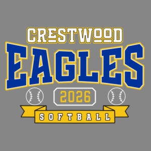 Crestwood Eagles Softball Design 3 - Adult CVC Long Sleeve Tee Design