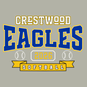 Crestwood Eagles Softball Design 3 - Club Fleece Sleeve Swoosh Pullover Hoodie Design
