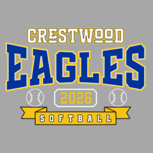 Crestwood Eagles Softball Design 3 - Powerblend ® Pullover Hoodie Design