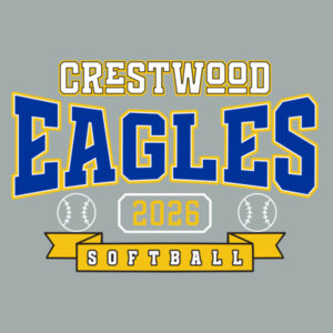 Crestwood Eagles Softball Design 3 - 50/50 Core Blend Tee Design