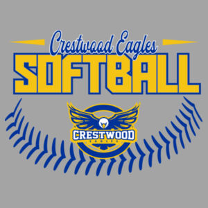 Crestwood Eagles Softball Design 4 - Men's Blended T-Shirt Design