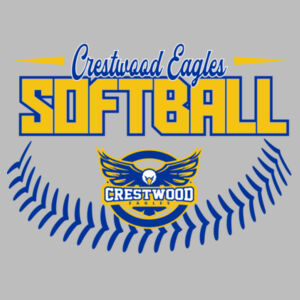 Crestwood Eagles Softball Design 4 - Men's Textured Mixed Media Midweight Hooded Sweatshirt Design