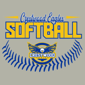 Crestwood Eagles Softball Design 4 - Club Fleece Sleeve Swoosh Pullover Hoodie Design