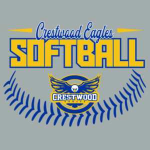 Crestwood Eagles Softball Design 4 - Core Fleece Pullover Hooded Sweatshirt Design