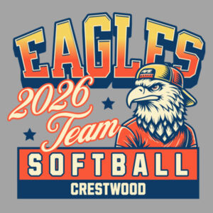 Crestwood Eagles Softball Design 5 - Men's Blended T-Shirt Design