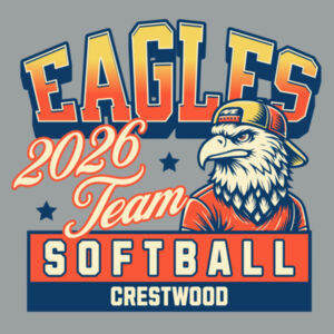 Crestwood Eagles Softball Design 5 - Classics Unisex Cotton Long Sleeve T Shirt Design