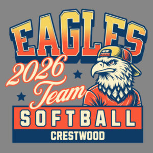 Crestwood Eagles Softball Design 5 - Adult CVC Long Sleeve Tee Design
