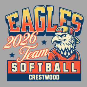 Crestwood Eagles Softball Design 5 - Powerblend ® Pullover Hoodie Design