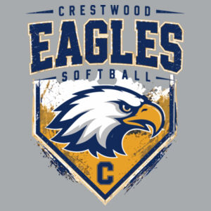 Crestwood Eagles Softball Design 6 on a - Youth Core Fleece Full Zip Hooded Sweatshirt Design