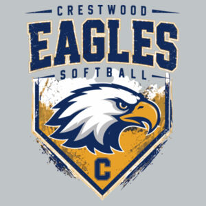 Crestwood Eagles Softball Design 6 on a - Youth V.I.T. Fleece Crew Design