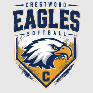 Crestwood Eagles Softball Design 6 on a - Youth Swoosh Sleeve rLegend Tee Design