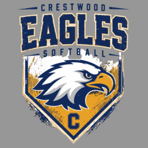 Crestwood Eagles Softball Design 6 on a - Youth Perfect Tri ® Long Sleeve Tee Design