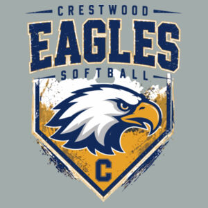 Crestwood Eagles Softball Design 6 on a - Youth Long Sleeve Core Cotton Tee Design