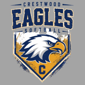 Crestwood Eagles Softball Design 6 on a - Men's Blended T-Shirt Design