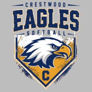 Crestwood Eagles Softball Design 6 on a - Men's Textured Mixed Media Midweight Hooded Sweatshirt Design