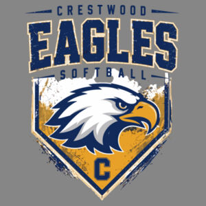 Crestwood Eagles Softball Design 6 on a - Adult CVC Long Sleeve Tee Design