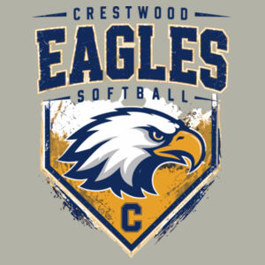 Crestwood Eagles Softball Design 6 on a - Club Fleece Sleeve Swoosh Pullover Hoodie Design