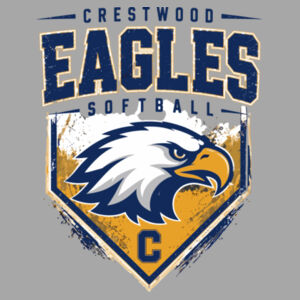Crestwood Eagles Softball Design 6 on a - Powerblend ® Pullover Hoodie Design