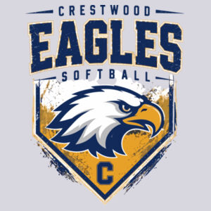 Crestwood Eagles Softball Design 6 on a - Long Sleeve Core Cotton Tee Design
