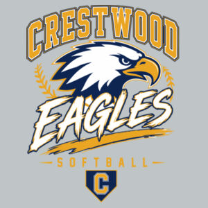 Crestwood Eagles Softball Design 7 (Front & Back Print) on a - Youth V.I.T. Fleece Crew Design