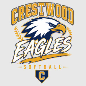 Crestwood Eagles Softball Design 7 (Front & Back Print) on a - Youth Swoosh Sleeve rLegend Tee Design