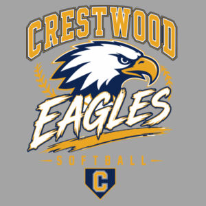 Crestwood Eagles Softball Design 7 (Front & Back Print) on a - Men's Blended T-Shirt Design