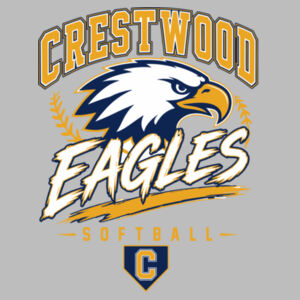 Crestwood Eagles Softball Design 7 (Front & Back Print) on a - Men's Textured Mixed Media Midweight Hooded Sweatshirt Design