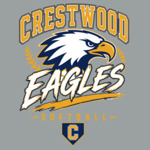Crestwood Eagles Softball Design 7 (Front & Back Print) on a - Classics Unisex Cotton Long Sleeve T Shirt Design