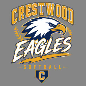 Crestwood Eagles Softball Design 7 (Front & Back Print) on a - Adult CVC Long Sleeve Tee Design
