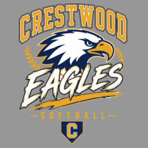 Crestwood Eagles Softball Design 7 (Front & Back Print) on a - V.I.T. Fleece Crew Design