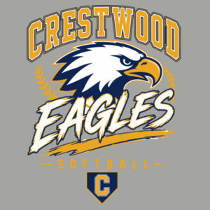Crestwood Eagles Softball Design 7 (Front & Back Print) on a - PosiCharge ® Competitor Tee Design