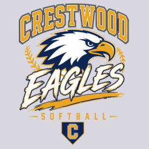 Crestwood Eagles Softball Design 7 (Front & Back Print) on a - Essential Fleece Full Zip Hooded Sweatshirt Design