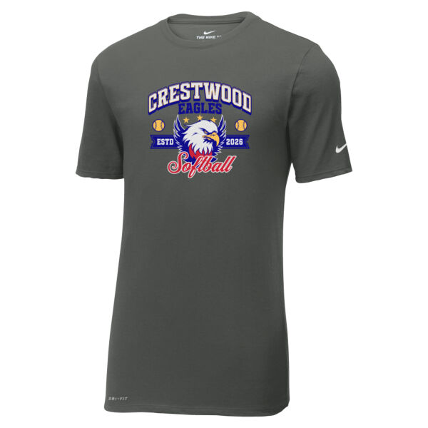 Crestwood Eagles Softball Design 1 on a NIke ® - Dri FIT Cotton/Poly Tee Thumbnail